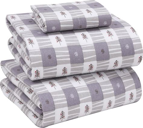 Amazon.com: RUVANTI Flannel Sheets Twin Size - 100% Cotton Double ...