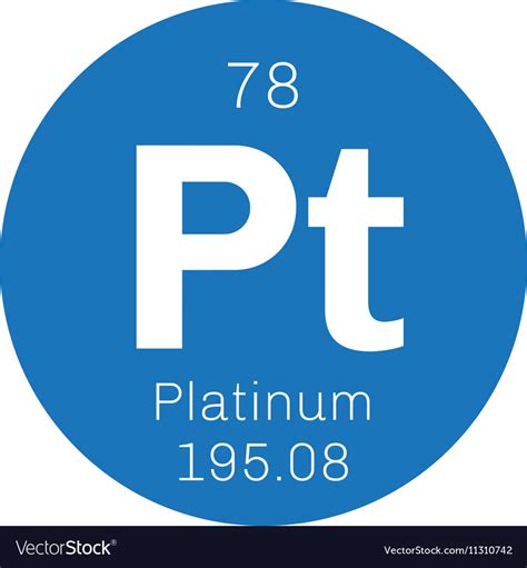 Platinum chemical element Royalty Free Vector Image