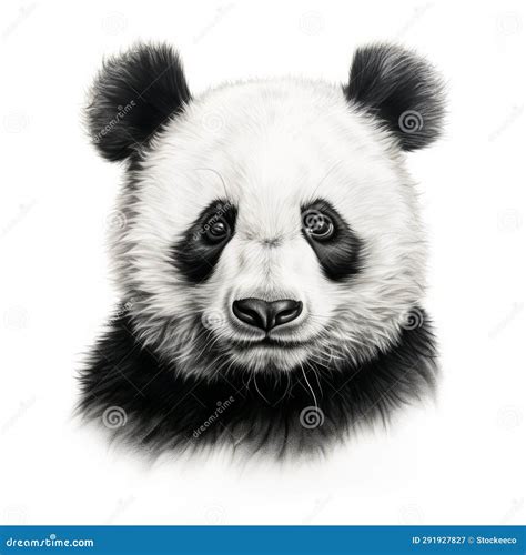 Realistic Panda Bear Illustration: Detailed Penciling in Monochromatic ...