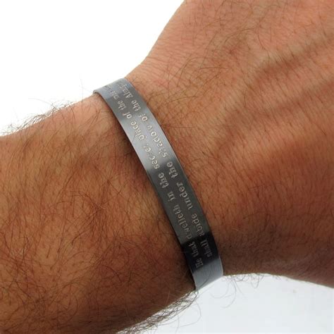 Memorial bracelet - Remembrance Cuff - KIA cuff, mens jewelry,Engraved - Nadin Art Design ...