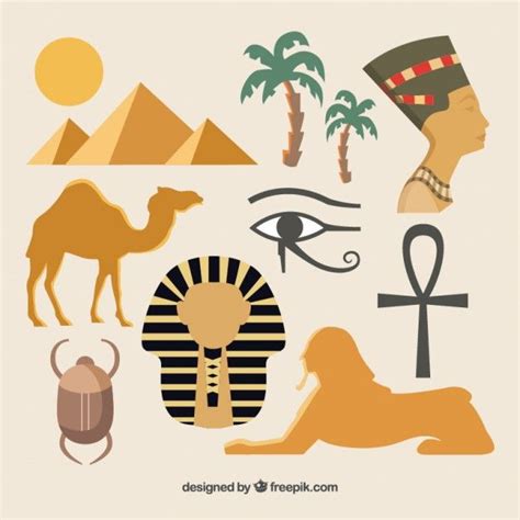 Free Vector | Egyptian culture elements | Egipto decoracion, Egipto dibujo, Arte de egipto