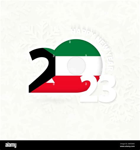 New Year 2023 for Kuwait on snowflake background. Greeting Kuwait with new 2023 year Stock ...