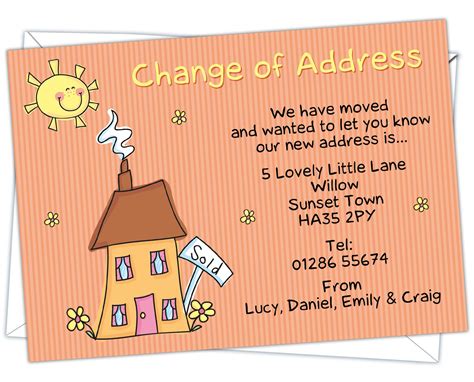 Personalised Change of Address Cards With Free Envelopes (Design Code: COA 003) (Pack of 20 ...