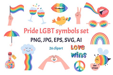 Pride LGBT Symbols Set Graphic by JulyG art store · Creative Fabrica