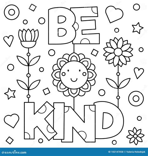 Be Kind. Coloring Page. Black And White Vector Illustration. | CartoonDealer.com #140722171