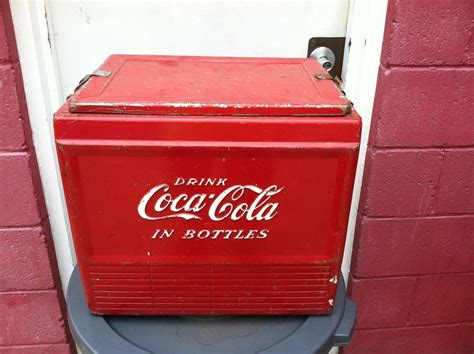 ORIGINAL 1950's COCA COLA IN BOTTLES COOLER W/ TRAY PROGRESS CO RARE ...