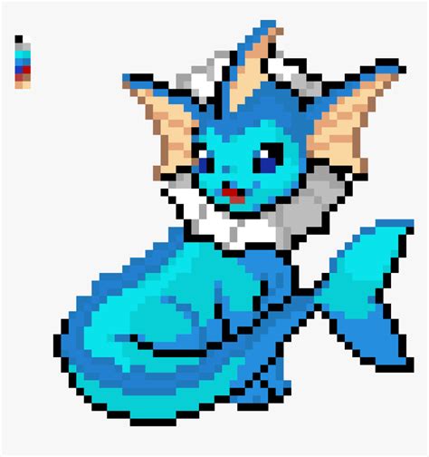 minecraft pixel art grid vaporeon Pixel vaporeon minecraft fanpop trio ...