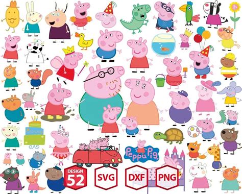 Peppa Pig bundle Peppa Pig svg, Peppa Pig printable, Cricut, Peppa Pig Silhouette, Peppa Pig Cut ...