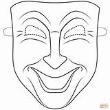 Dibujo De Máscara Comedia Para Colorear  Dibujos sketch template