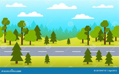 Forest road Highway stock vector. Illustration of countryside - 267394718