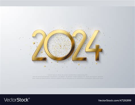 New year 2024 golden glitter with luxury Vector Image