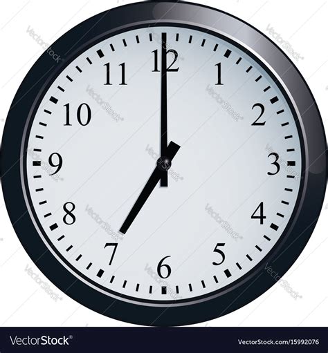 Wall clock set at 7 o Royalty Free Vector Image