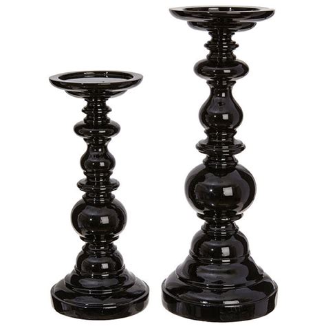 Black Candle Holders | Halloween Decor | Black Pedestals ...