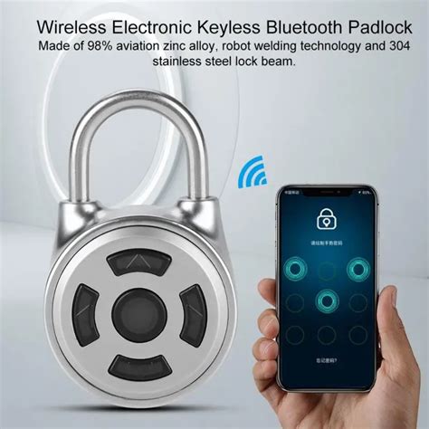 Mini Wireless Lock Electronic Padlock Metal Bluetooth Padlocks Keyless Locker APP Control ...