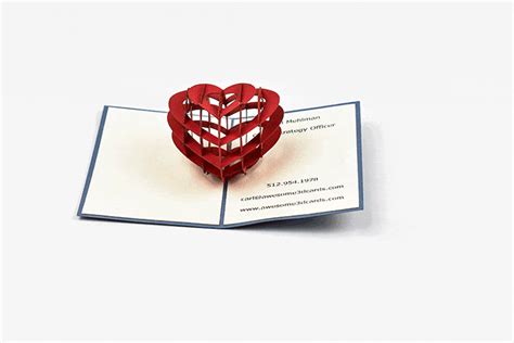 Mini Business Card with 3D Heart - Awesome 3D Cards