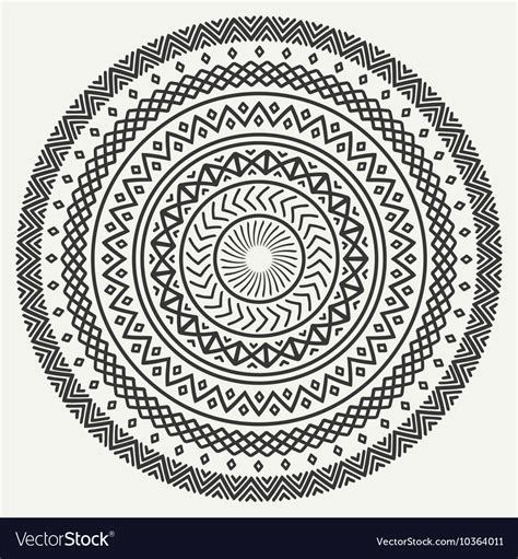 Ethnic mandala tribal hand drawn line geometric Vector Image