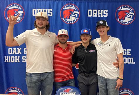 Four Oak Ridge baseball players sign during ceremony