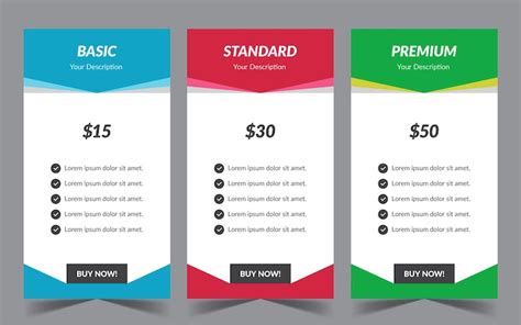 Premium Vector | Vector modern web pricing table comparison infographic chart design template ...