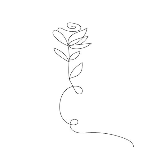 Premium Vector | One line drawing minimalist flower illustration in ...