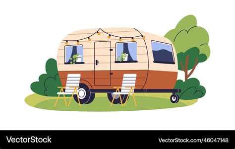 Caravan camper trailer for summer holiday travel Vector Image