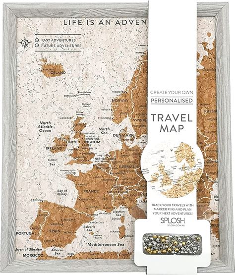 Grey Europe Pin Board Travel Map | Gifts from Handpicked