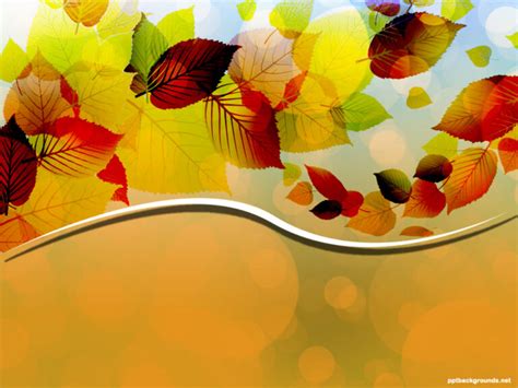 Creative Autumn Leaves Vector Backgrounds For Powerpoint Regarding Free ...