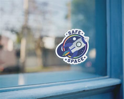 Safe Space Sticker Outer Space Themed Door Decal | LAMINATED | Safe ...