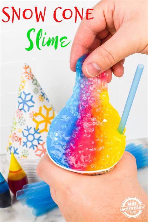 Colorful & Fun Homemade Snow Cone Slime Recipe | Kids Activities Blog