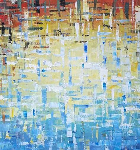 Blue modern abstract wall art oil painting, abstract canvas art L538 ...