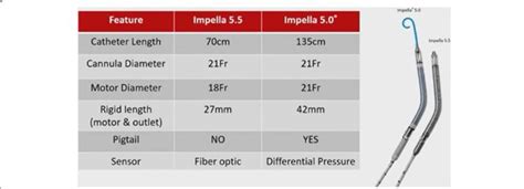 Summary of Features of Impella 5.5 and Impella 5.0 Heart Pumps ...