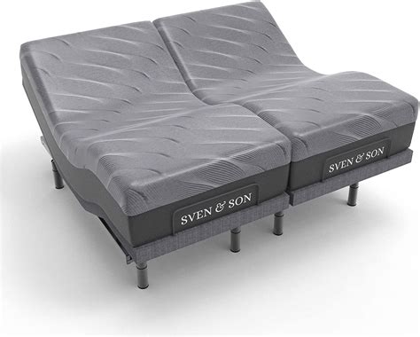 Sven & Son Split King Adjustable Bed Base Frame + 14” Luxury Cool Gel Memory Foam Hybrid ...