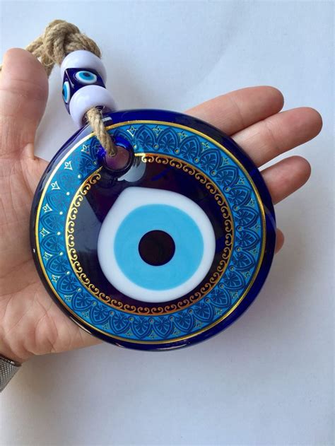 Evil Eye Wall Hanging, Turkish Eye Decor, Nazar Amulet, Blue Evil Eye ...