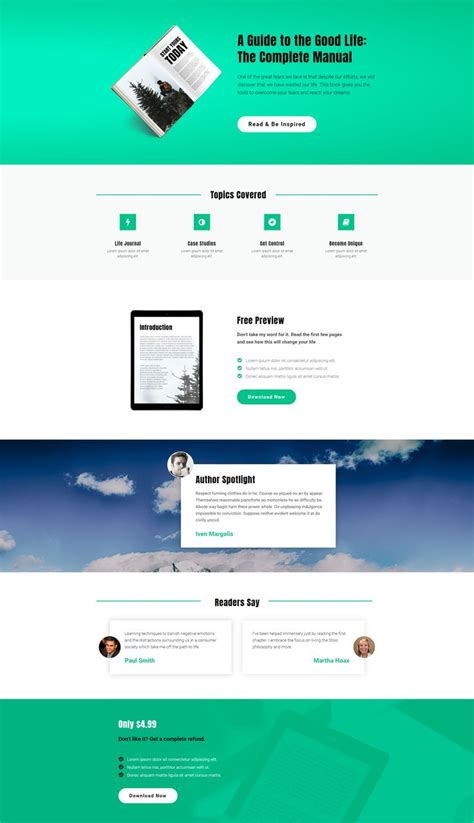 Free Elementor Template Landing Page for an Manual Ebook | Create wordpress website, Website ...