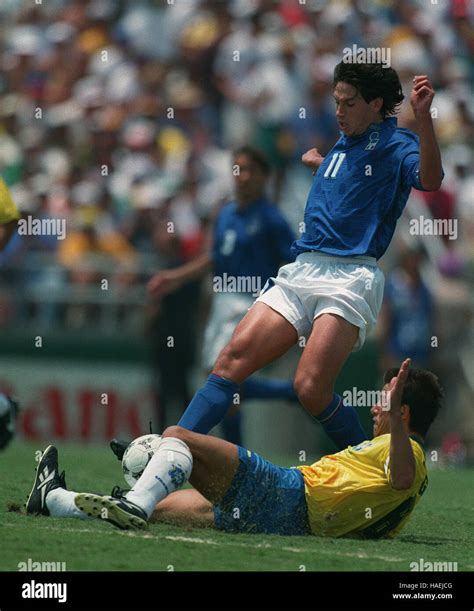 DUNGA TACKLES ALBERTINI WORLD CUP FINAL BRAZIL V ITALY 17 July 1994 ...