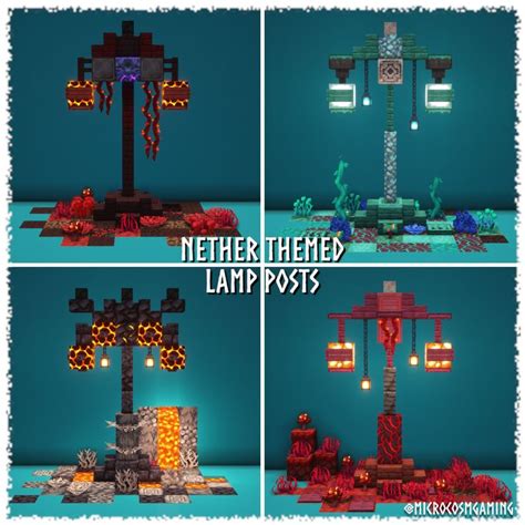 four different images of a lamp post made out of lego blocks with text reading nether theed lamp ...