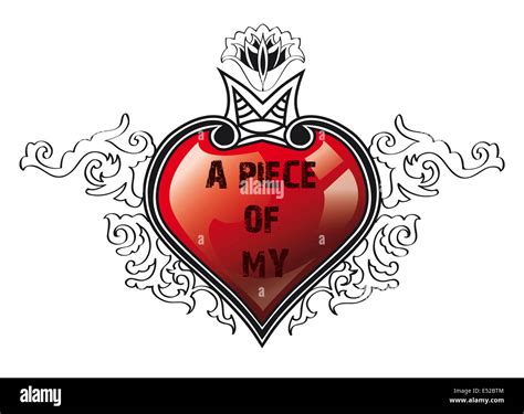 A piece of my heart,illustration over white background Stock Photo - Alamy