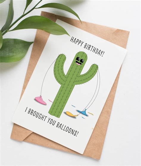 Cactus Birthday Card Funny Birthday Card for Mom Humor - Etsy Israel