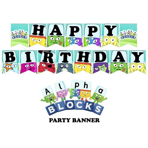 AlphaBlocks Theme Birthday Party Banner Decoration Alpha Blocks Personalized | Shopee Philippines