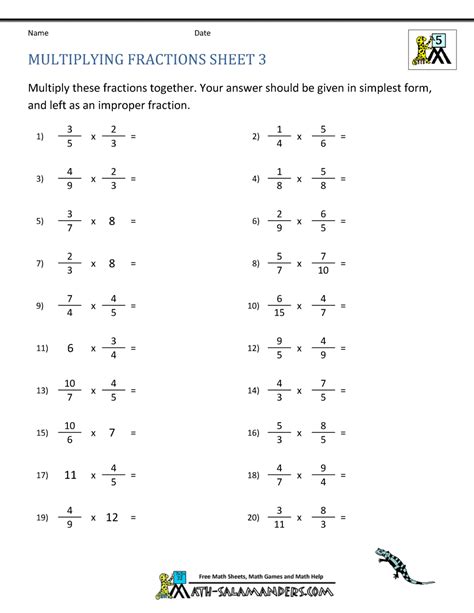 Multiplying Fractions Worksheet Free Printable - Josefina Engen's English Worksheets