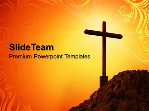 Sermon Ideas Powerpoint Templates Yellow Cross Symbol Process Ppt ...