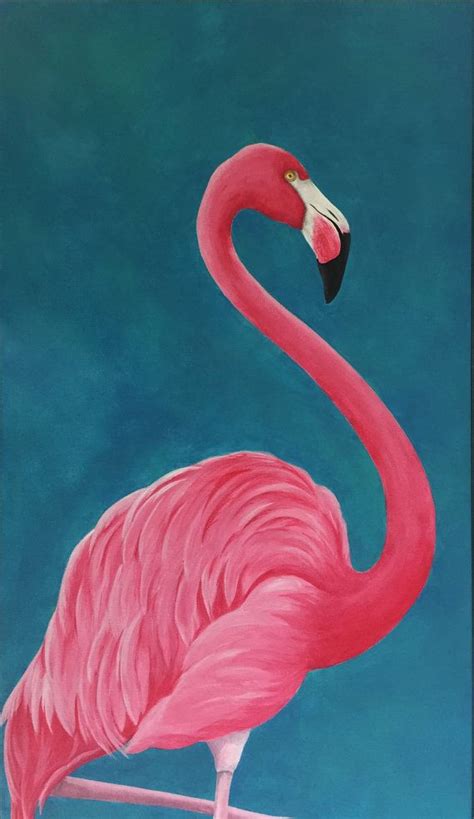 Flamingo Pink Flamingo Acrylic Painting Prints Giclee | Flamingo ...