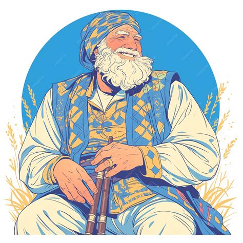 Afghan Man in Traditional Rubab Players Outfit | Premium AI-generated vector