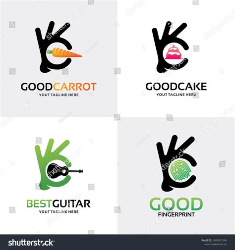 Good Hand Logo Set Design Template Stock Vector (Royalty Free ...