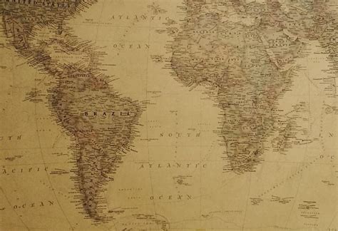 Mapamundi Mapa Antiguo Vintage Del Mundo Rutas Wanderlust - $ 120.00 en Mercado Libre