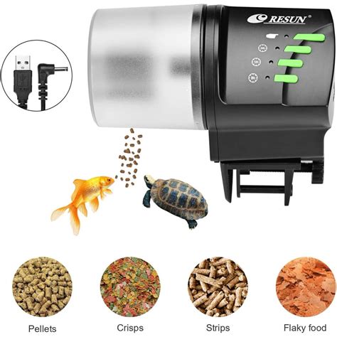 Automatic Fish Feeder, 100/200ml Auto Fish Food Dispenser Aquarium Tank Adjustable Timer for ...