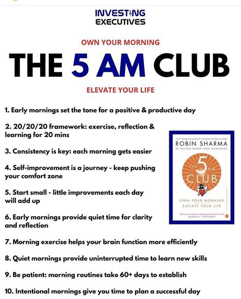 The 5 AM Club: Own Your Morning. Elevate Your Life. | Books for self ...