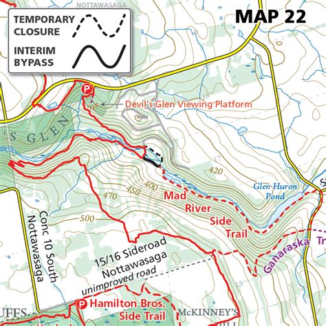 Map 22 - Blue Mountains - Mad River Side Trail, Temporary closure ...