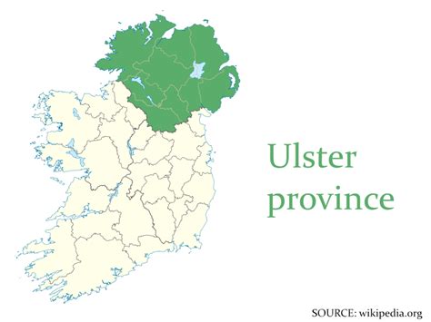 Ulster province map – Road map with towns – Ireland Map