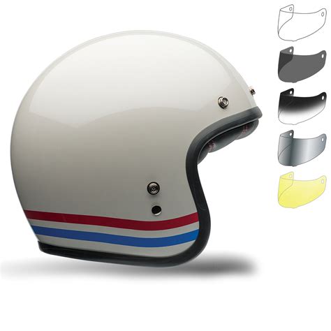 Bell Custom 500 Stripes Motorcycle Helmet Bubble Visor Kit - Open Face ...