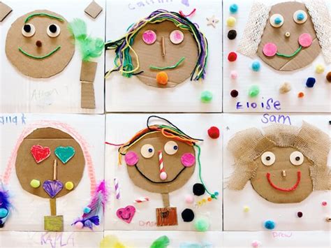 Explore Texture With These Fun Mixed Media Collage Portraits for Kids